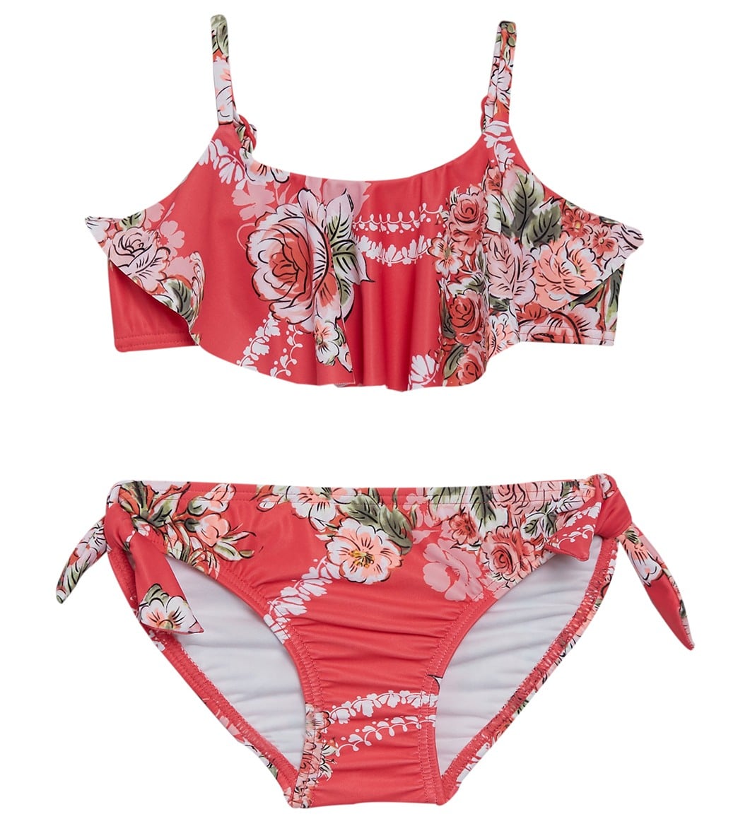 Seafolly Girls' Little Village In Como Two Piece Tankini Set Toddler Kid - Rose Pink 3 - Swimoutlet.com