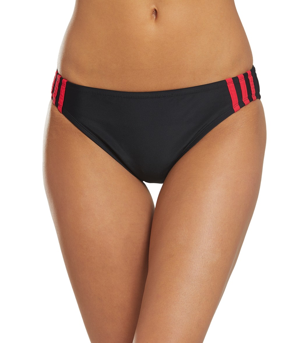 Adidas Sport Hipster Bikini Bottom - Black Large Polyester - Swimoutlet.com