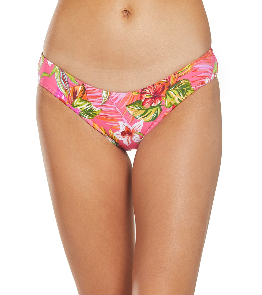 Hobie Flor All Or Nothing Reversible Hipster Bikini Bottom - Bright Pink Large Elastane/Polyamide - Swimoutlet.com