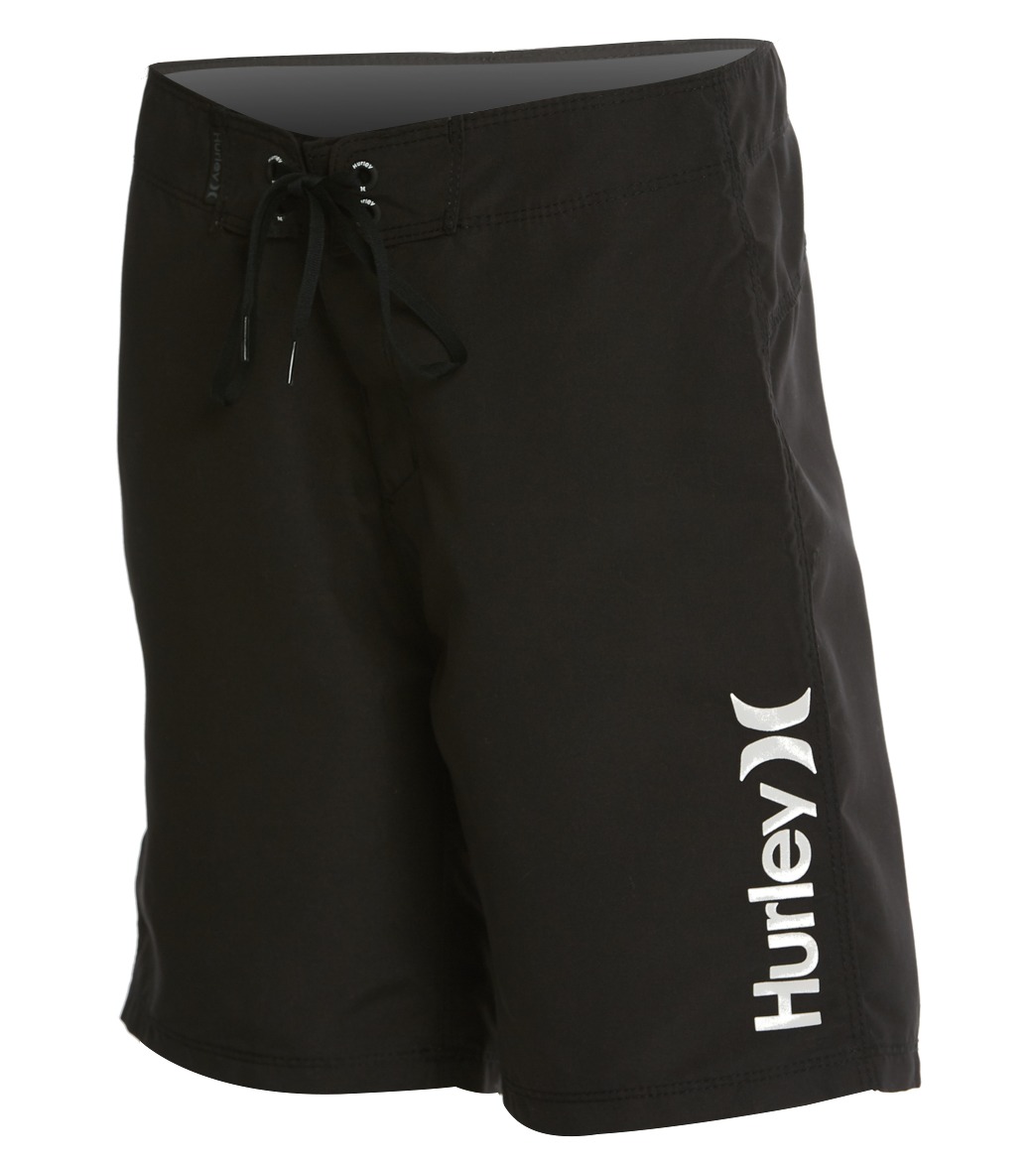Hurley Boys' One And Only Supersuede Boardshorts Big Kid - Black/White 23 Polyester - Swimoutlet.com
