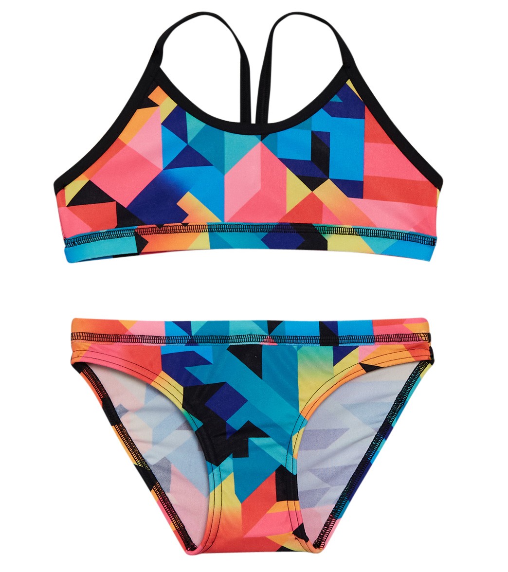 Funkita Girls' Colour Burst Racerback Two Piece Bikini Set at