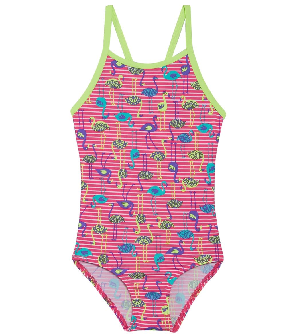 Funkita Toddler Girls' Flaming Stripes Printed One Piece Swimsuit - Multi Pink 1 Polyester - Swimoutlet.com