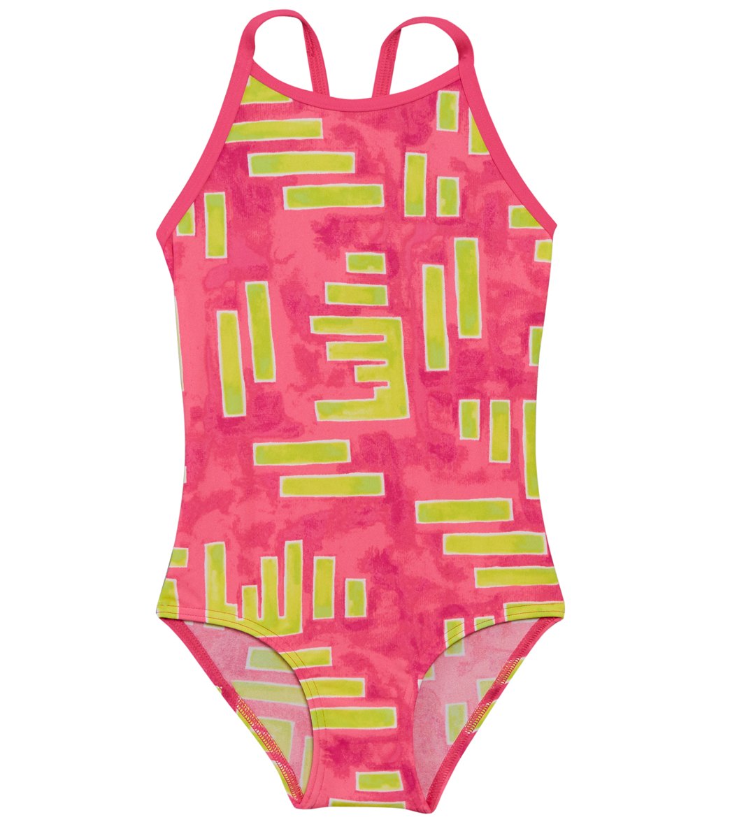 Funkita Toddler Girls' Bar Printed One Piece Swimsuit - Multi Pink 1 Polyester - Swimoutlet.com