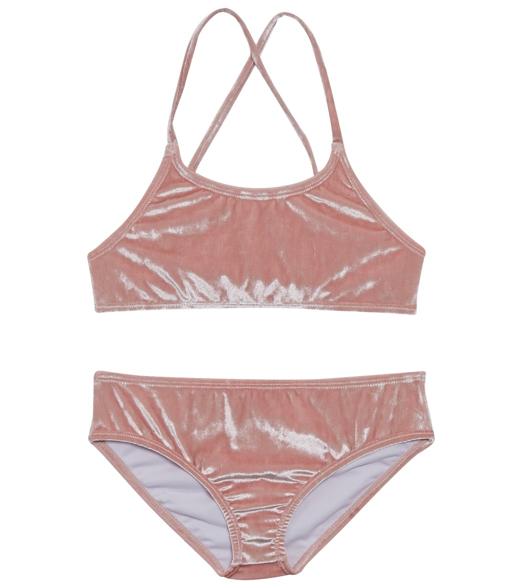 Limeapple Girls' Sunkissed Velvet Araliya Two Piece Bikini Set (Little