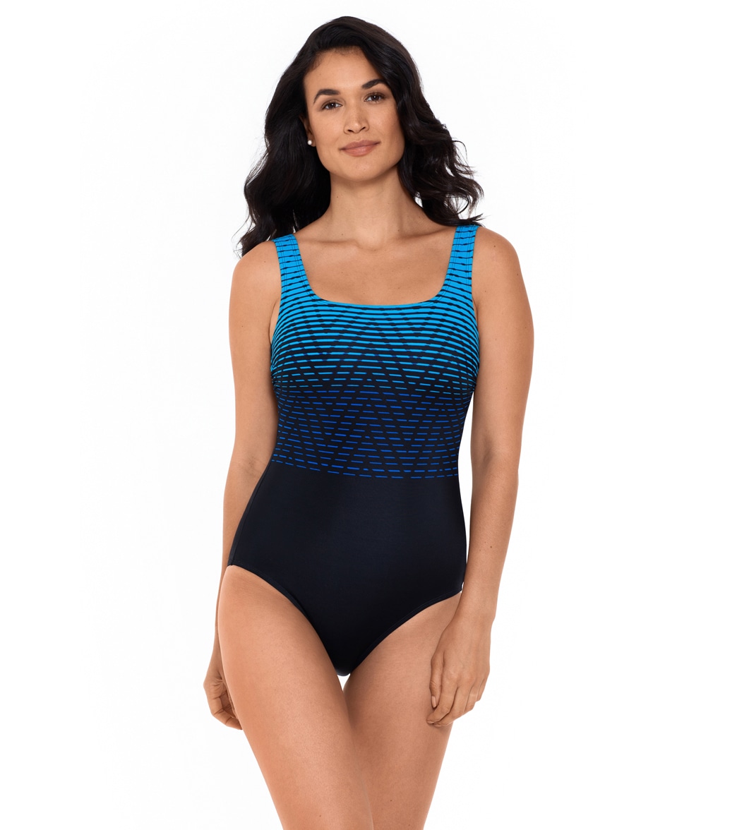 Reebok Womens Endless Endurance Scoop Neck Chlorine Resistant One Piece Swimsuit At Swimoutlet