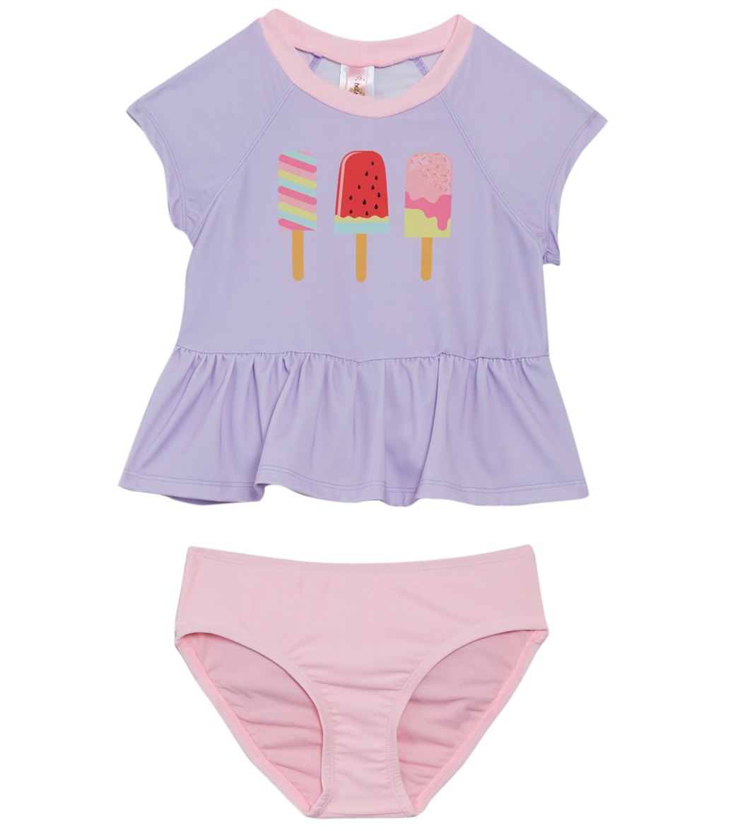 Hula Star Girls' Ice Pops Two Piece Rashguard Set Toddler - Multi 2T Polyester/Spandex - Swimoutlet.com
