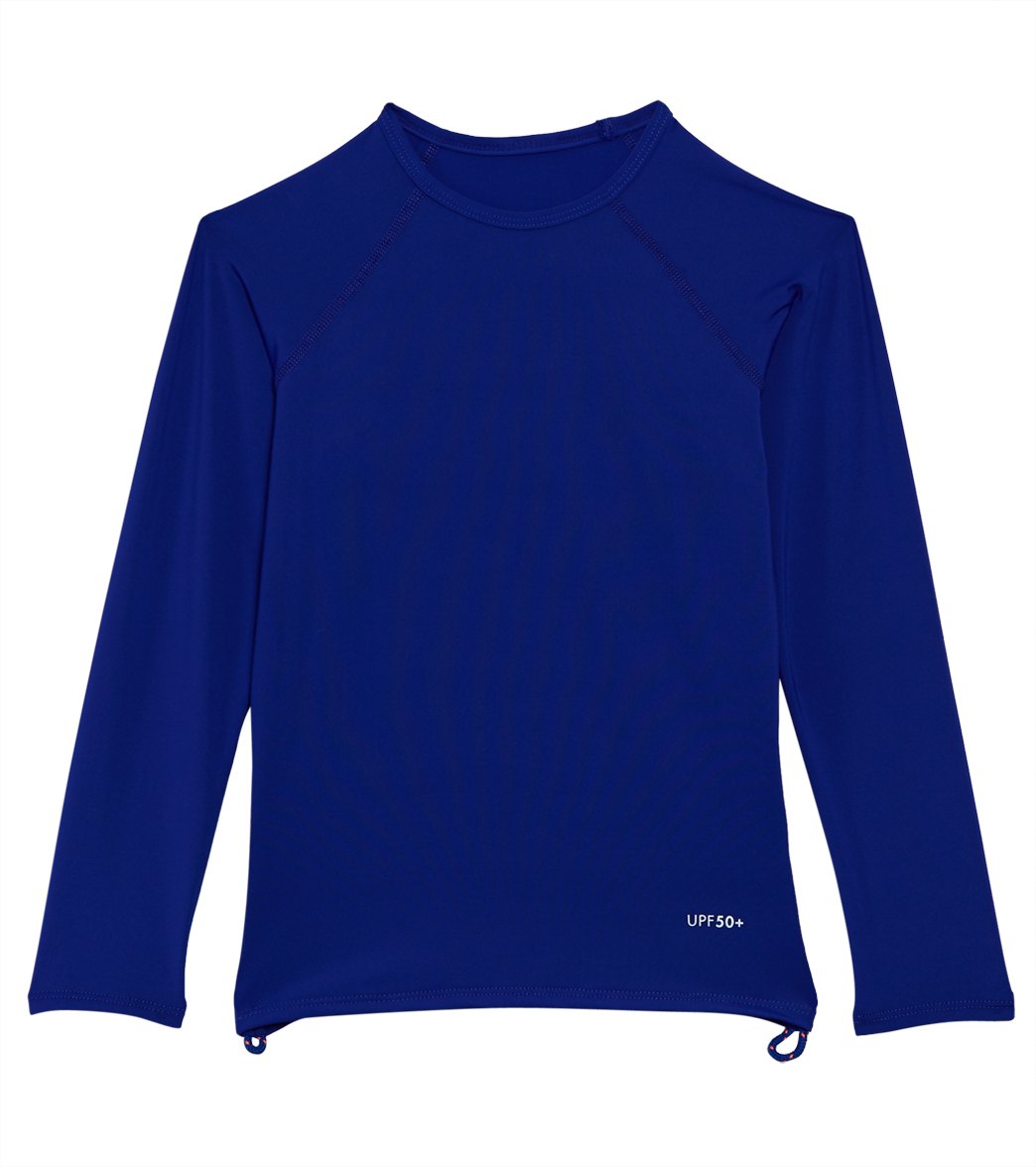 TYR Girls' Solid Belize Long Sleeve Shirt Rashguard - Velvet Small 6/6X Polyester/Spandex - Swimoutlet.com