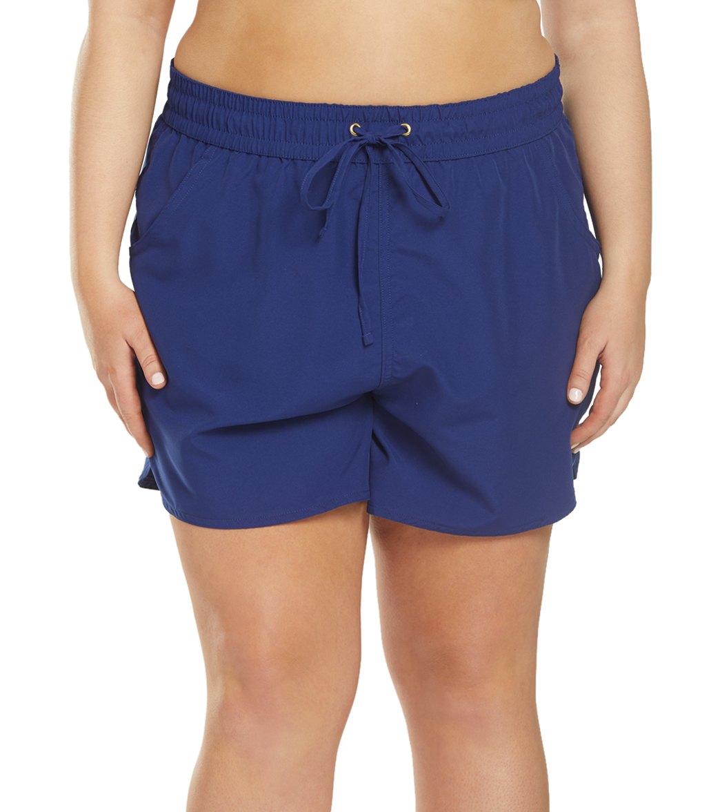 plus size swim shorts long