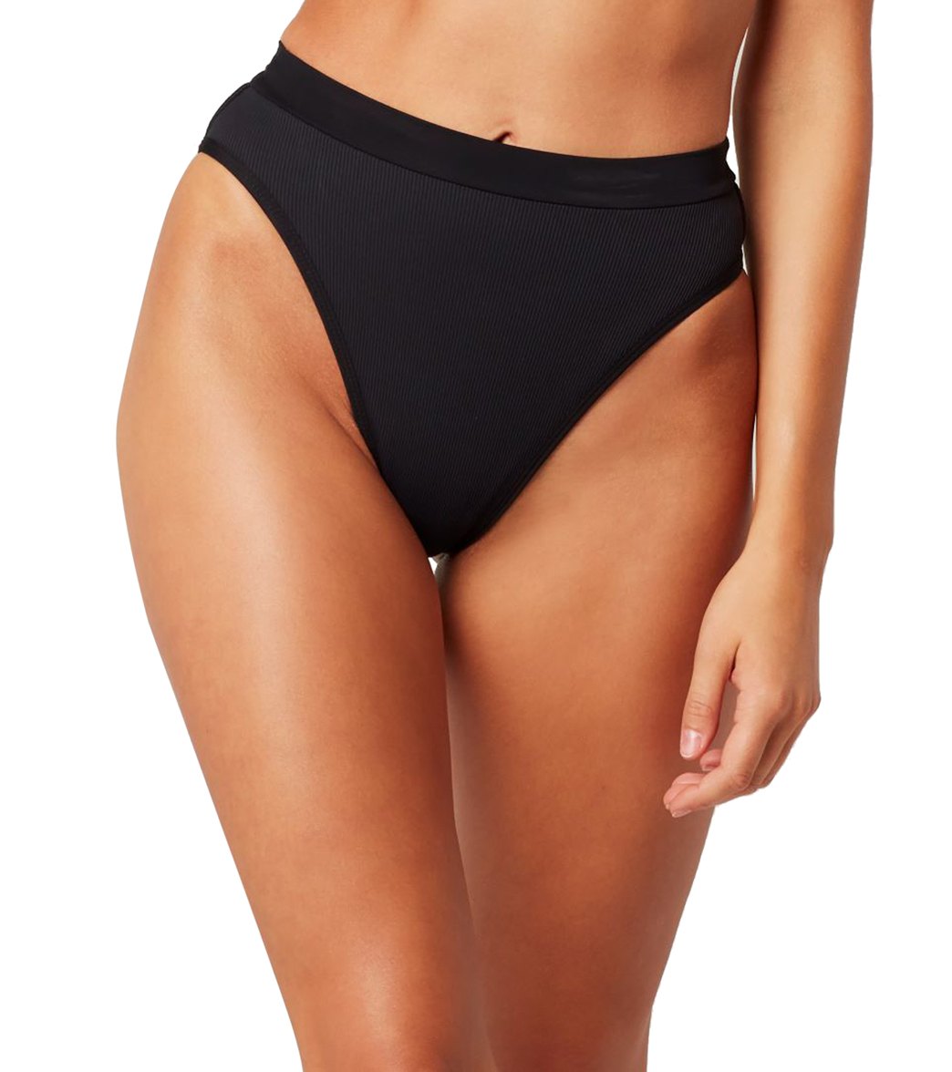L-Space Ridin' High Frenchi Bikini Bottom - Black X-Small - Swimoutlet.com