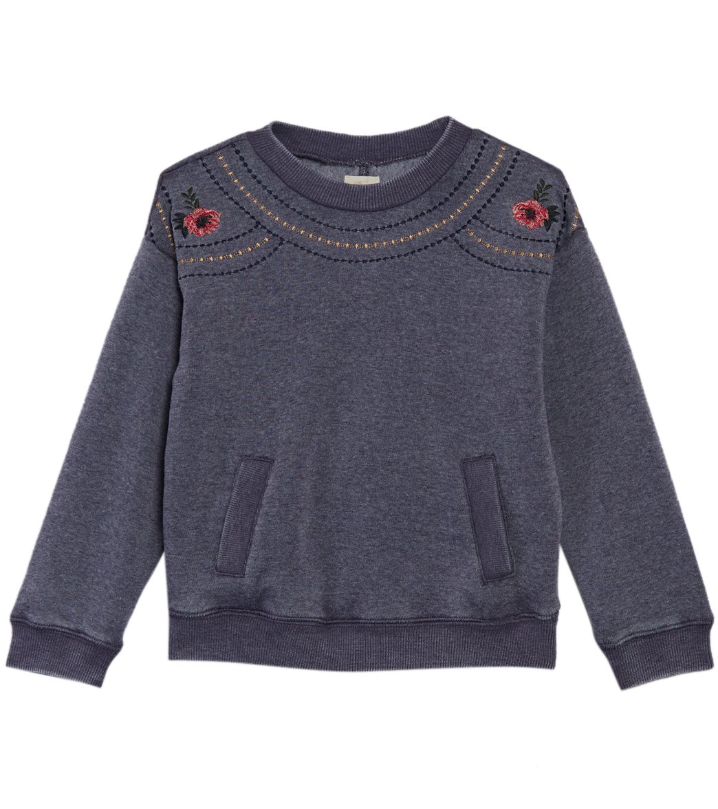 O'neill Girls' Charlotte Pull Over Fleece - Grey 2T Cotton/Polyester/Viscose - Swimoutlet.com