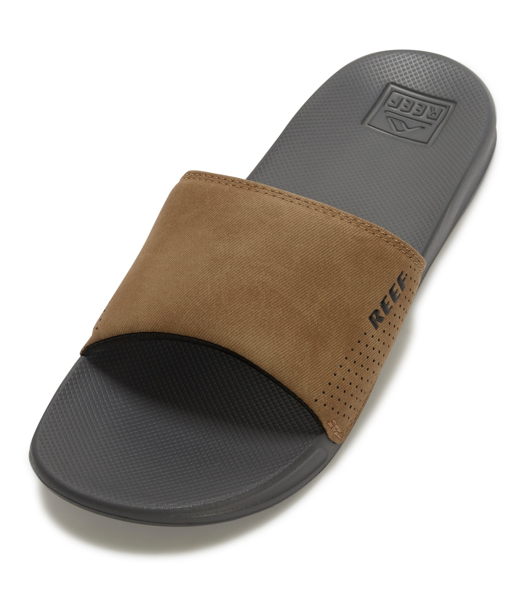Reef One Slides Sandals - Grey/Tan 10 - Swimoutlet.com