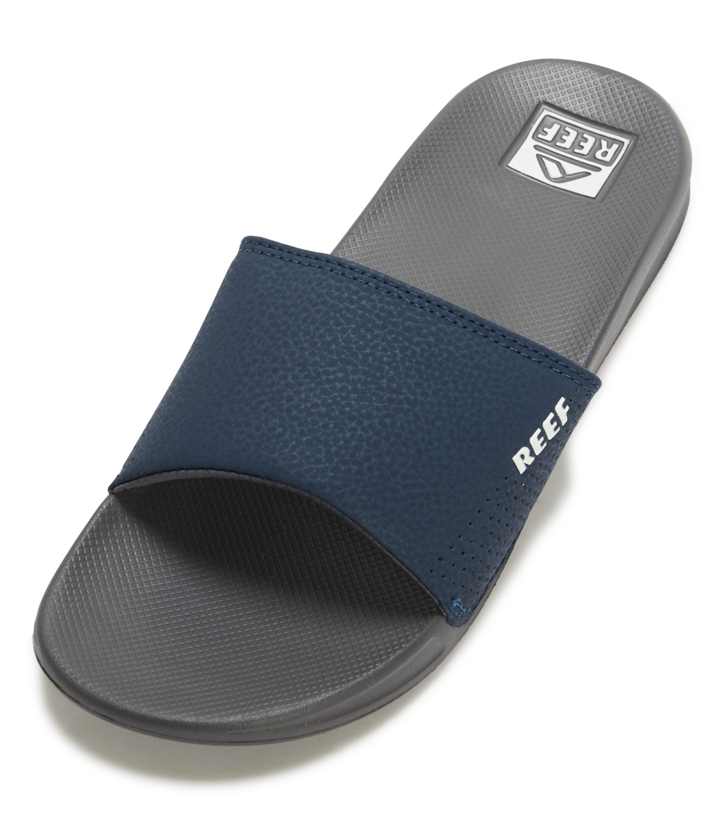 Reef One Slides Sandals - Navy/White 10 - Swimoutlet.com