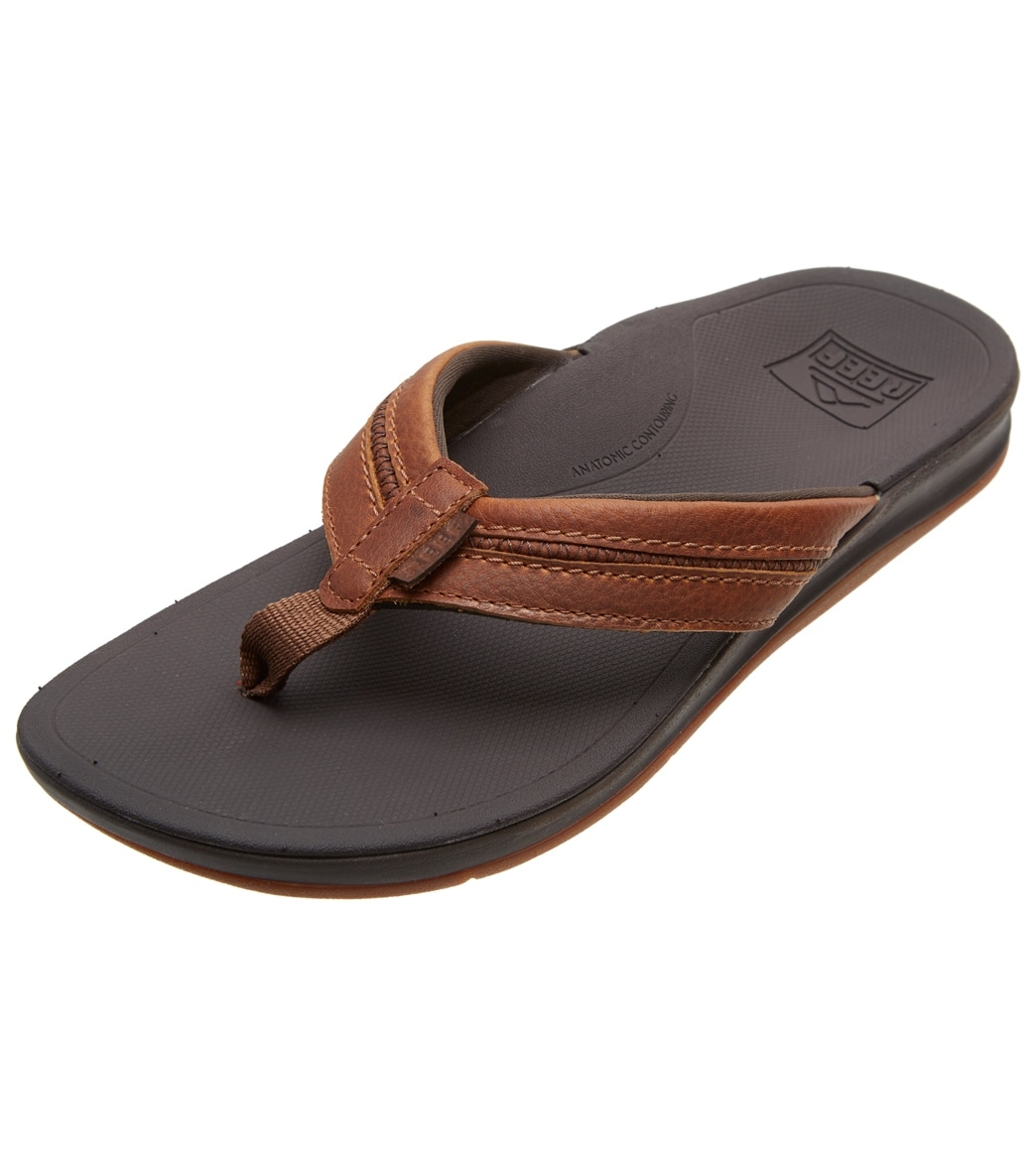 Reef Leather Ortho-Bounce Coast Flip Flop - Brown 8 - Swimoutlet.com