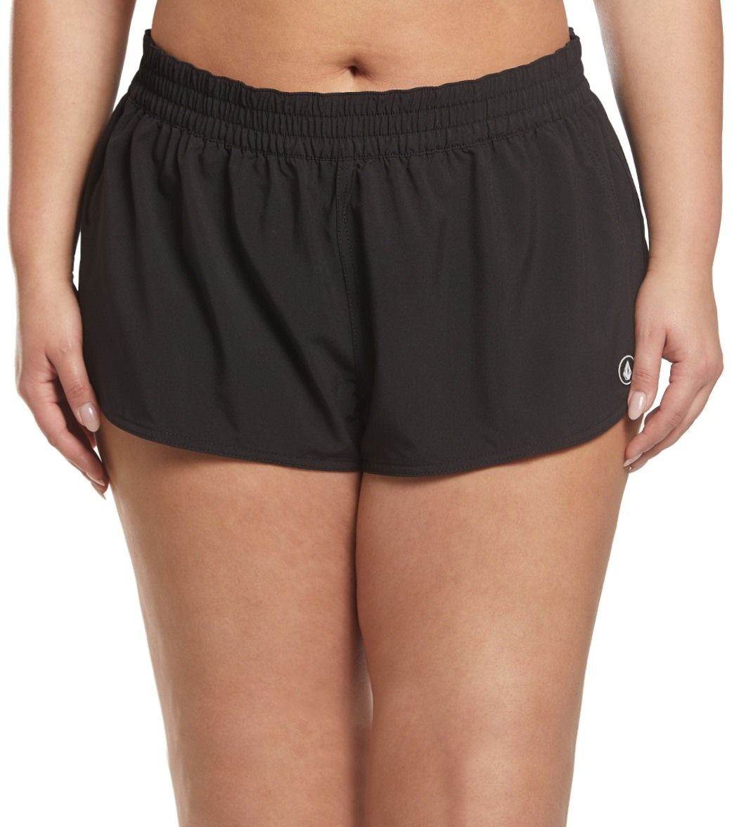 Volcom Plus Size Simply Solid 2 Boardshorts - Black 18W - Swimoutlet.com