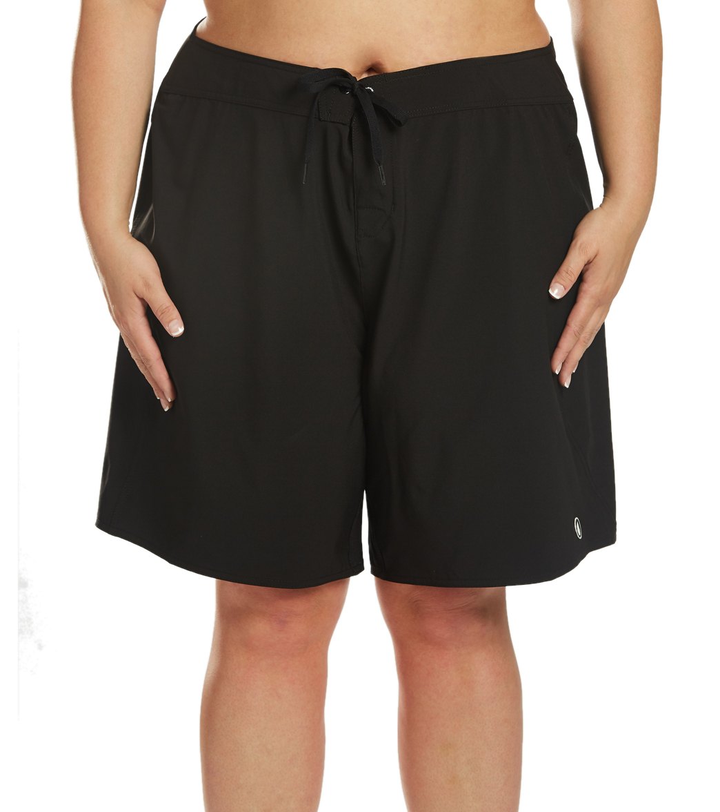 Volcom Plus Size Simply Solid 11 Boardshorts - Black 16W - Swimoutlet.com