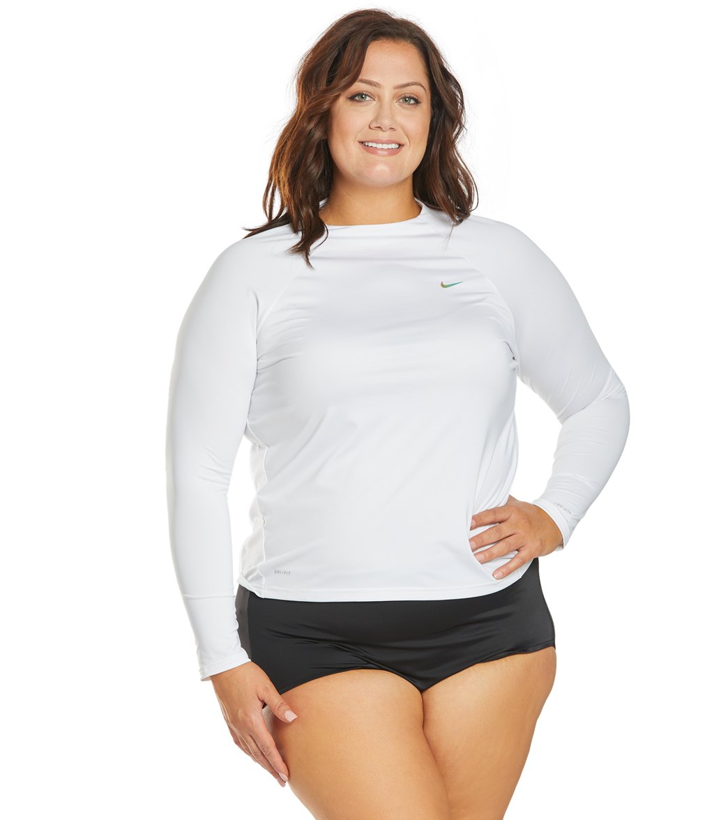 Nike Plus Size Long Sleeve Hydro Rash Guard at Free