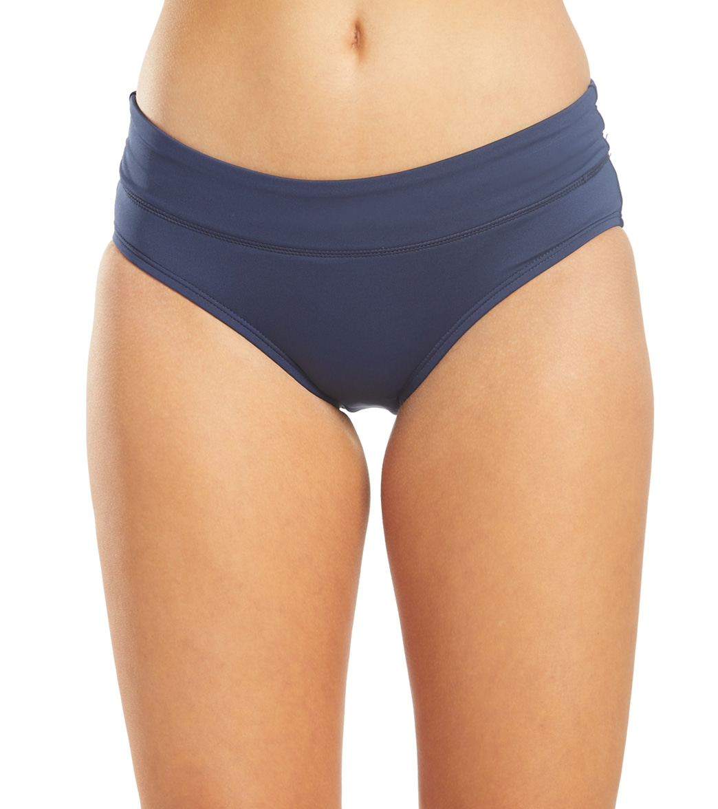 Nike Full Bikini Bottom - Midnight Navy X-Small Polyester - Swimoutlet.com