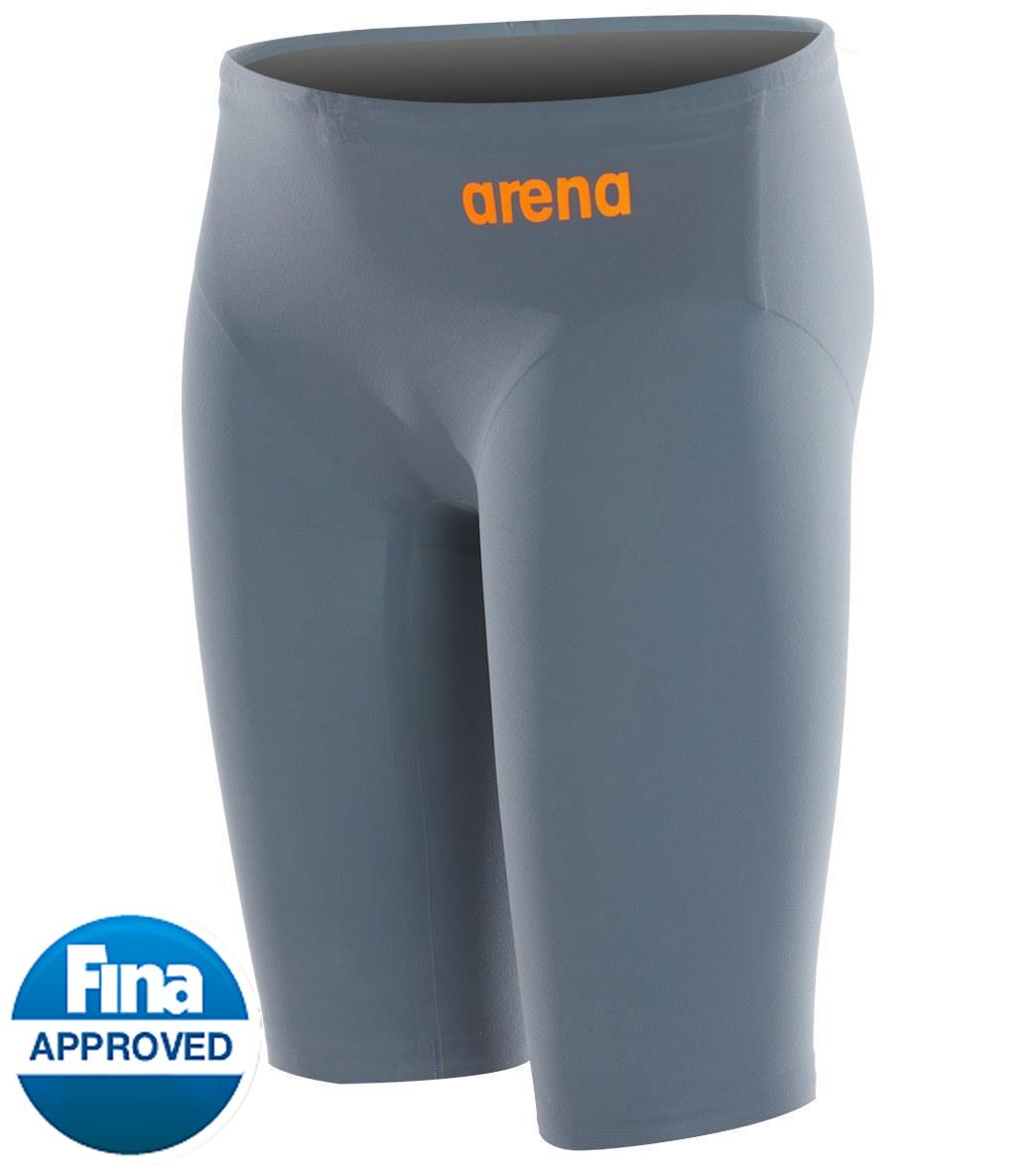 Arena Boys' Powerskin R-Evo One Jammer Tech Suit Swimsuit - Gray/Bright Orange 22 Elastane/Polyamide/Polyamide/Elastane - Swimoutlet.com