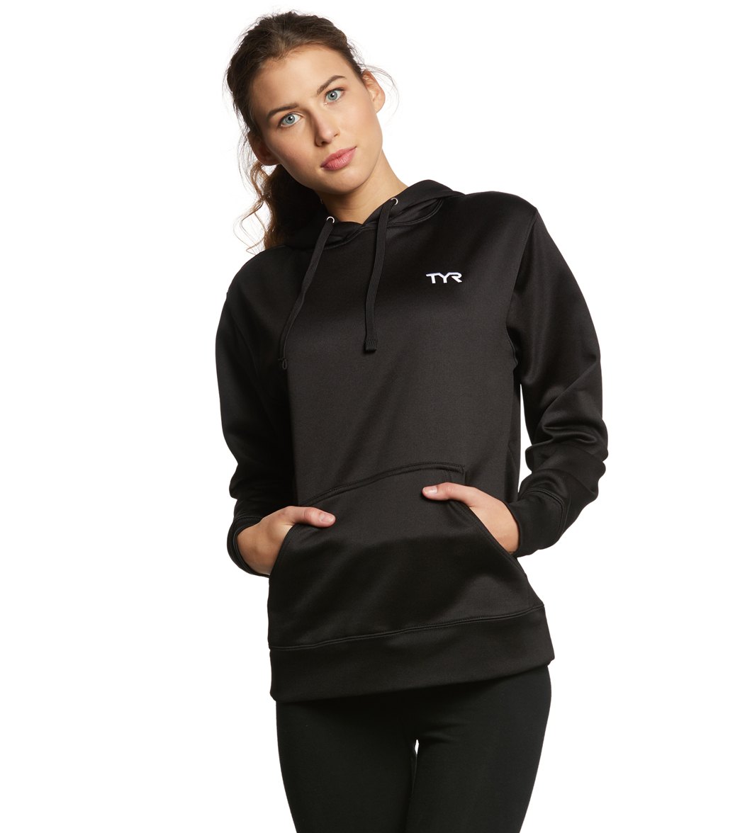 TYR Women's Alliance Pullover Hoodie - Black Xxl Cotton/Polyester - Swimoutlet.com