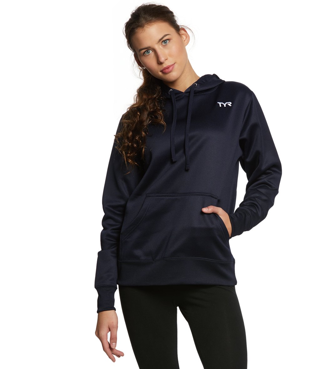TYR Women's Alliance Pullover Hoodie - Navy Large Cotton/Polyester - Swimoutlet.com