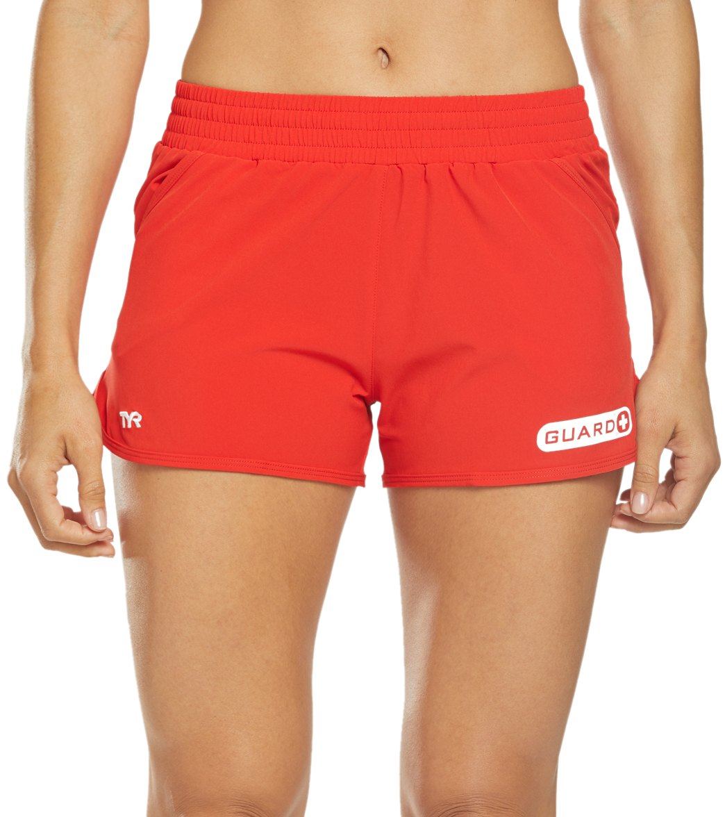 TYR Women's Guard Layla Board Short - Red Large Size Large - Swimoutlet.com