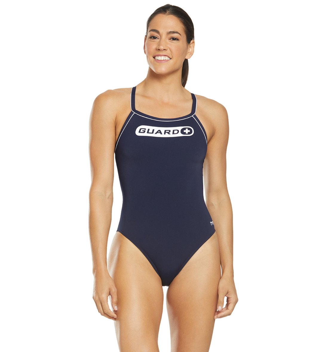 TYR Women's Guard Diamondfit One Piece Swimsuit - Navy 26 Polyester - Swimoutlet.com