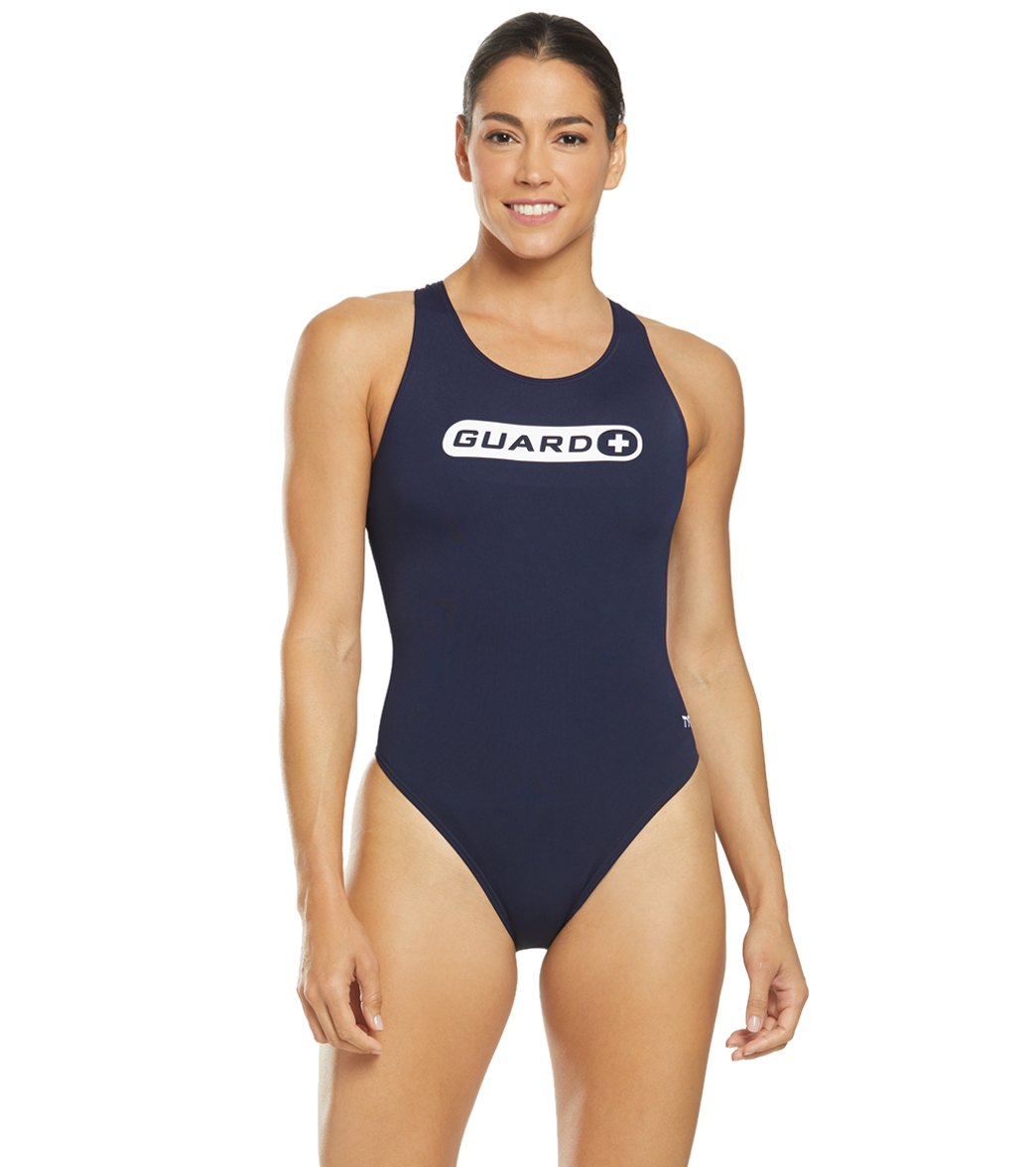 TYR Women's Guard Maxfit One Piece Swimsuit - Navy 42 Polyester - Swimoutlet.com