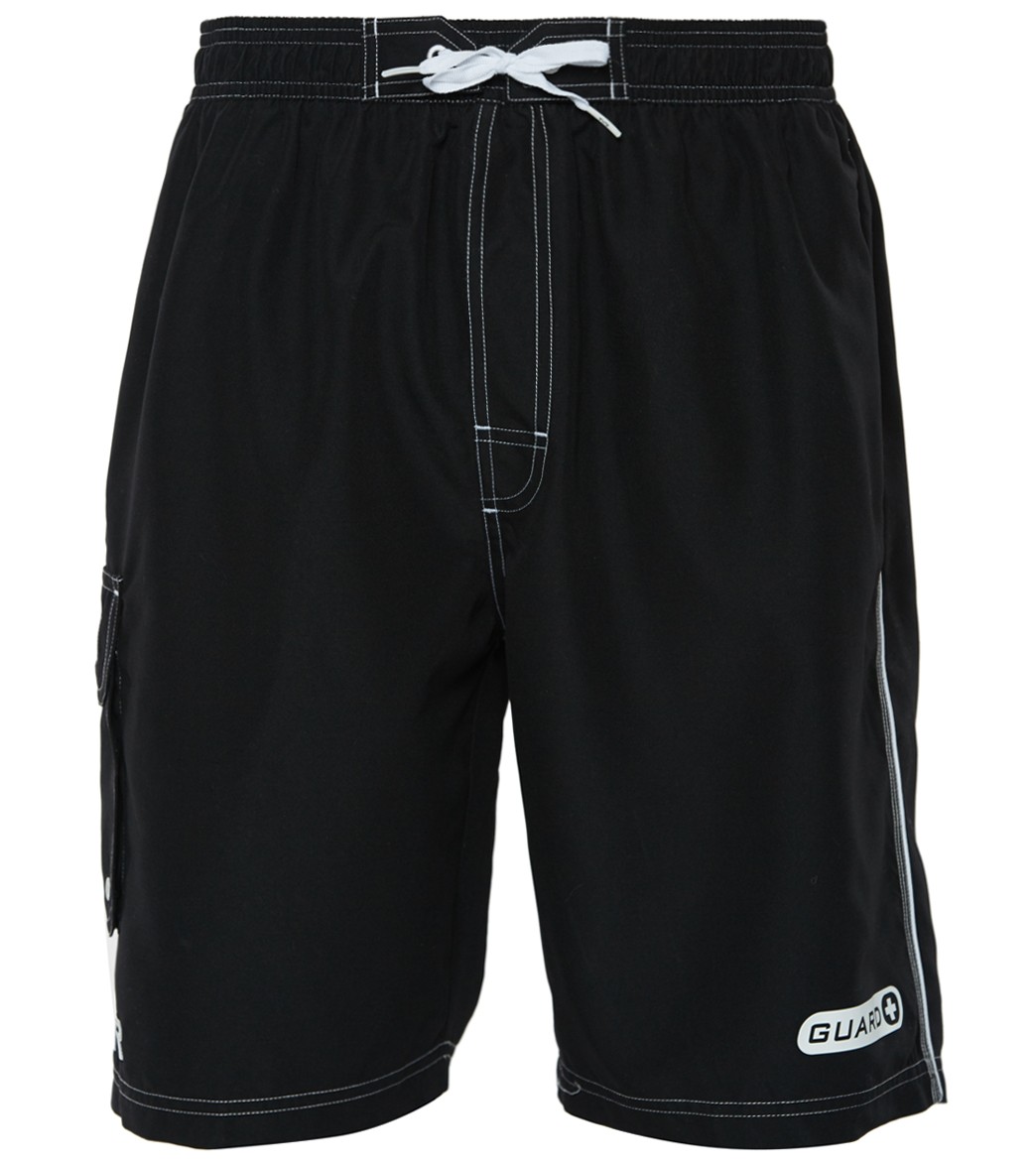 TYR Men's Guard Challenger Swim Short - Black Small Size Small Polyester - Swimoutlet.com