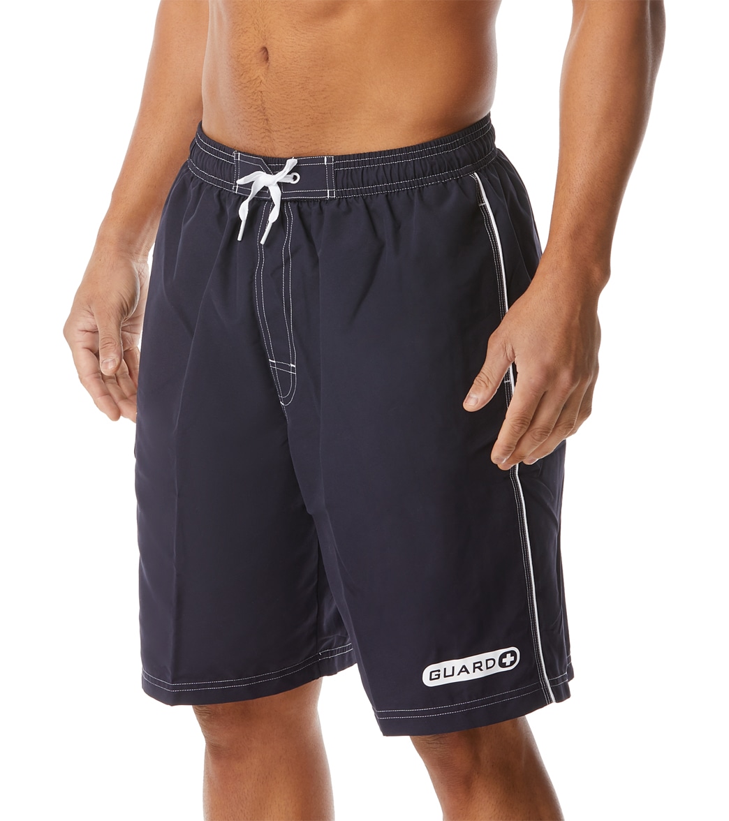 TYR Men's Guard Challenger Swim Short - Navy Small Size Small Polyester - Swimoutlet.com