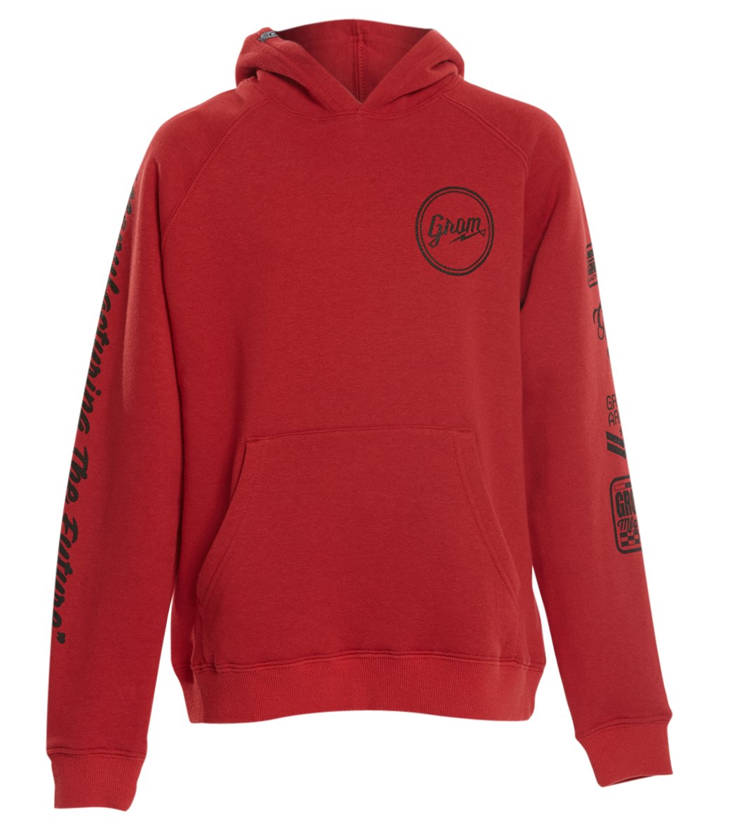 Grom Boys' Circle Script Pull Over Hoodie Kid Big Kid - Red X-Small 4-5 Cotton/Polyester - Swimoutlet.com