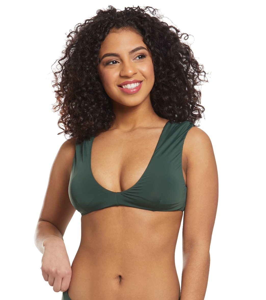 Radio Fiji Sunday Solids Simi Bikini Top - Dark Green Medium - Swimoutlet.com
