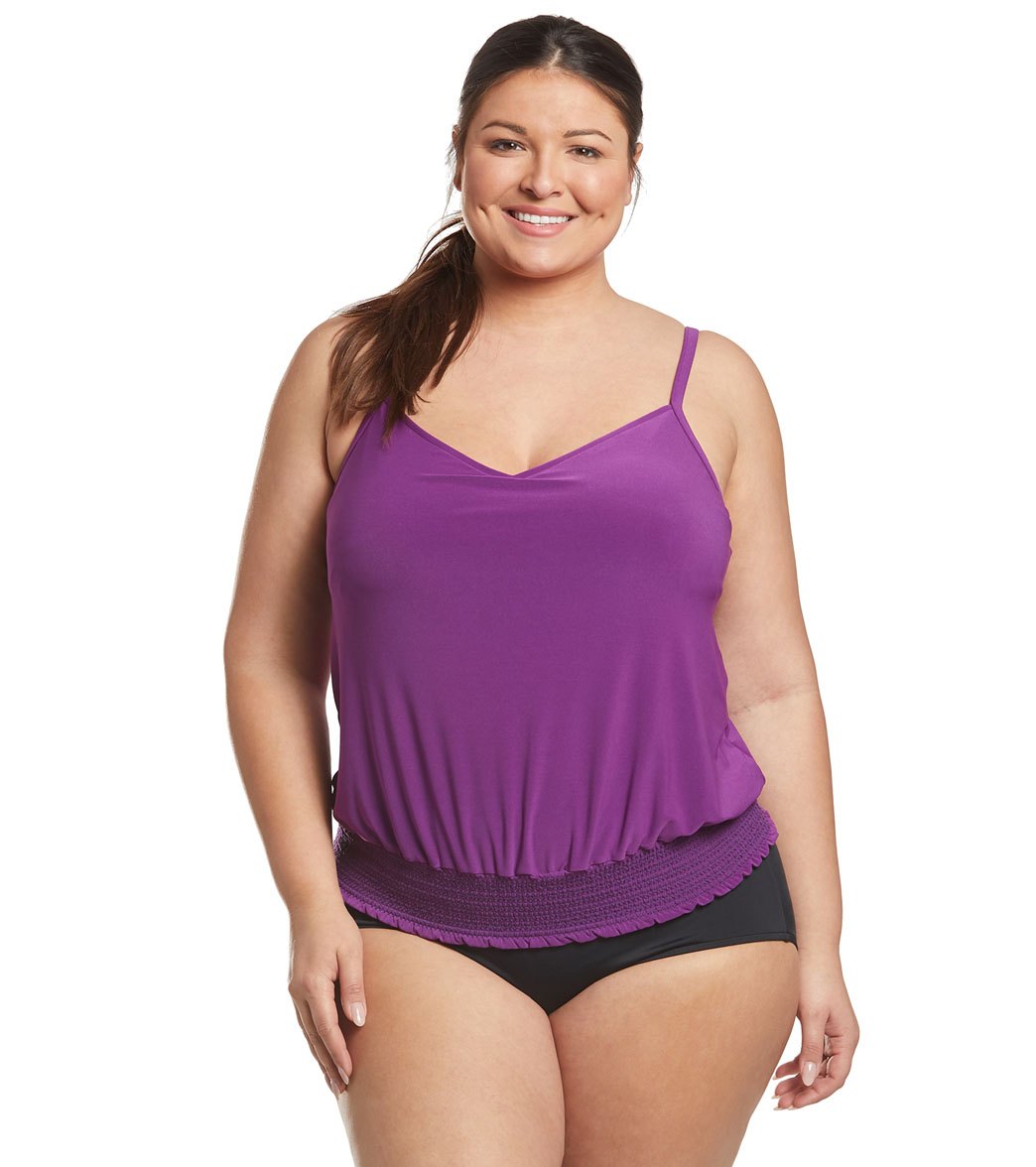 Magicsuit By Miraclesuit Plus Size Justina Tankini Top - Amethyst 24W - Swimoutlet.com