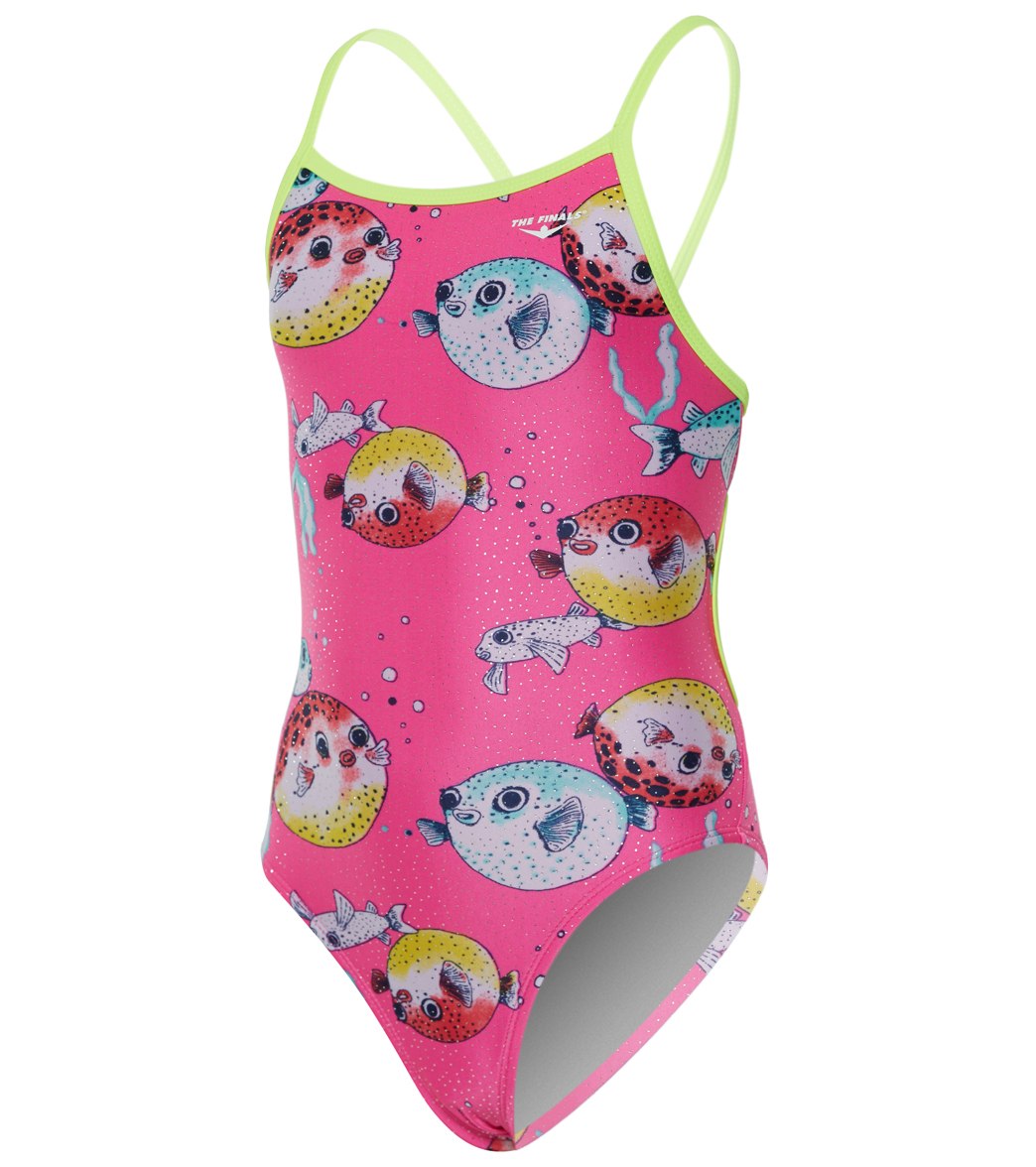 The Finals Girls' Reel It In Foil Flutter Back One Piece Swimsuit at ...