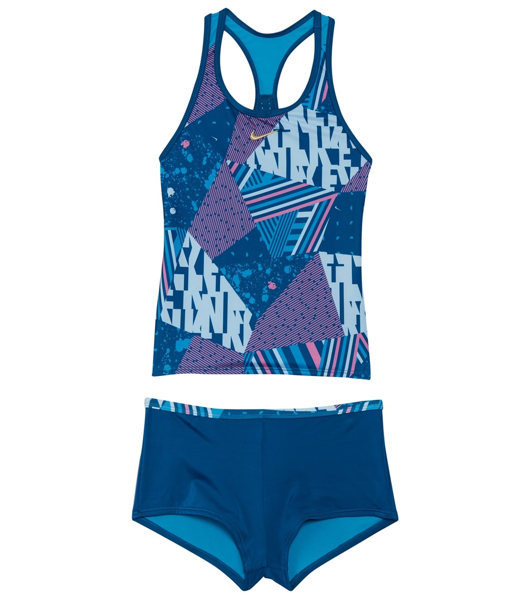 Nike Girls' Mash Up Racerback Tankini Set (Big Kid) at SwimOutlet.com