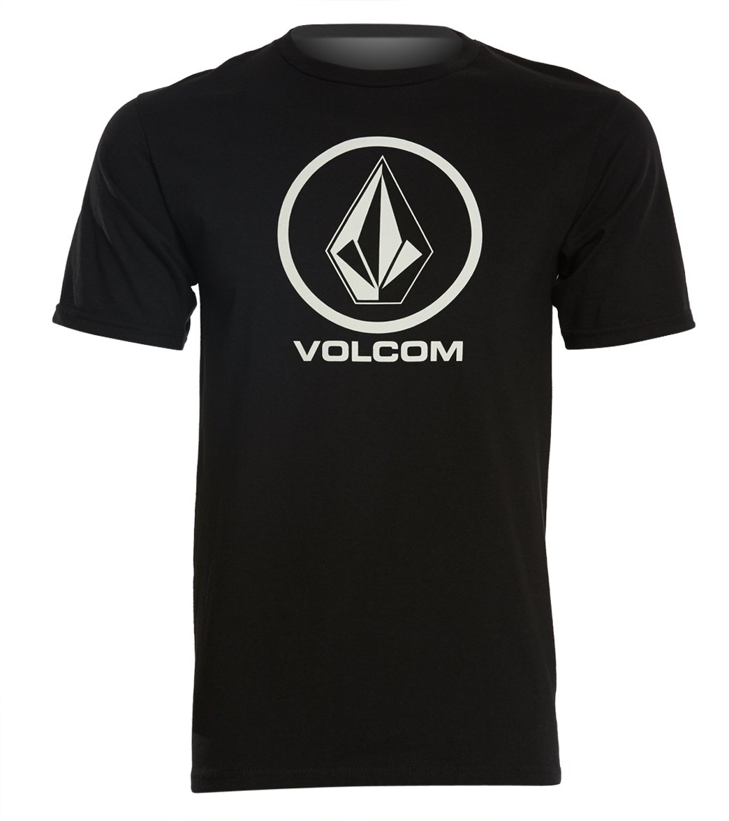 Volcom Men's Crisp Stone Short Sleeve Shirt - Black Medium Cotton - Swimoutlet.com