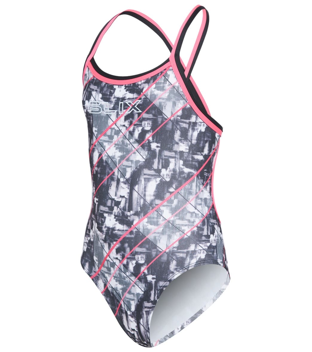 Slix Australia Girls' Pink Tarzo Straight One Piece Swimsuit at ...