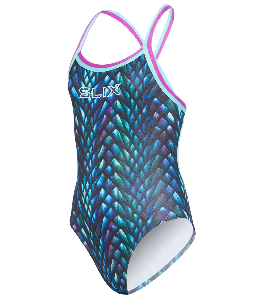 Slix Australia Girls' Draggin Straight One Piece Swimsuit at