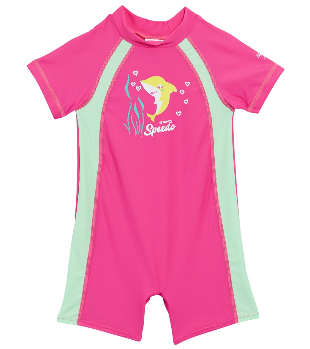 Speedo Begin To Swim Women's Sun Suit - Bright Pink 2T - Swimoutlet.com