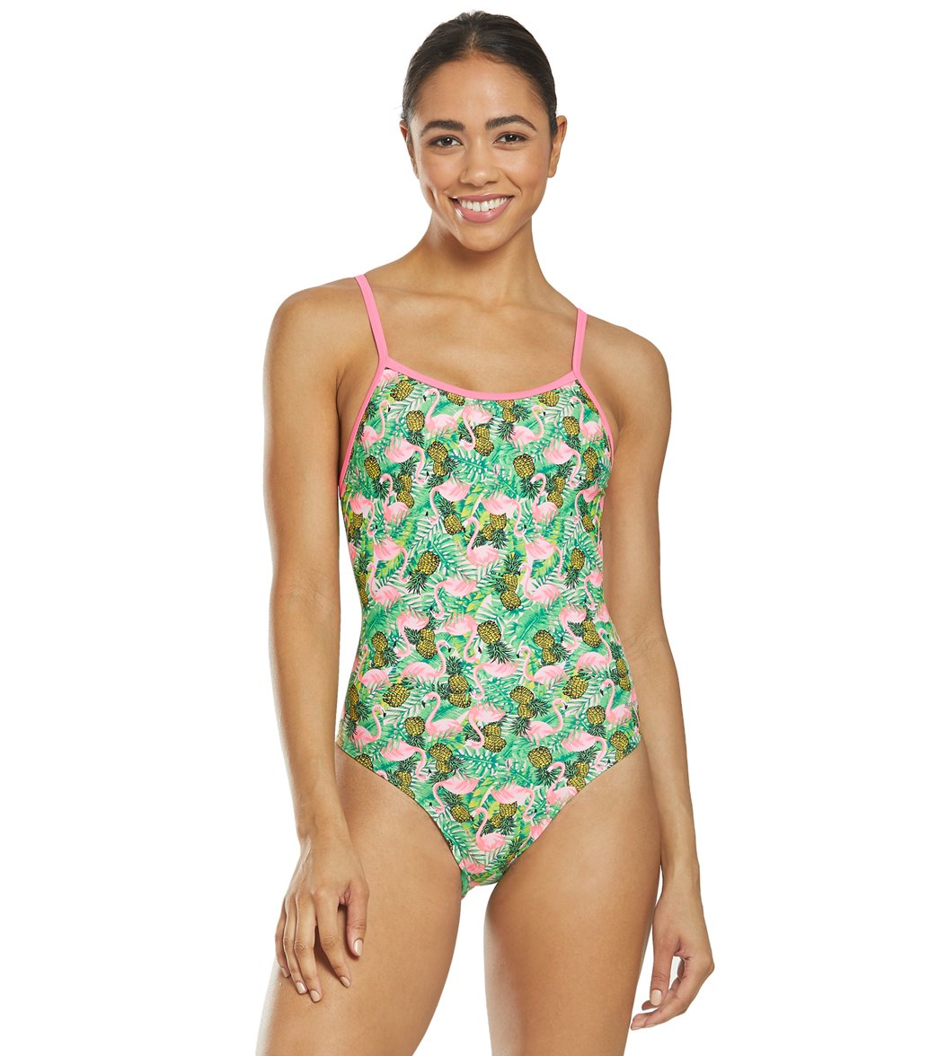 flamingo one piece swimsuit