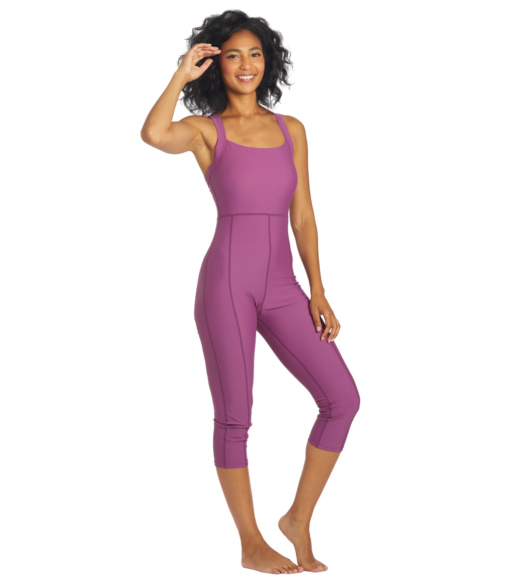 Sporti Active Solid One Piece Cropped Swim Unitard - Amethyst X-Small Nylon/Xtra/Life/Lycra®/Polyester/Spandex - Swimoutlet.com