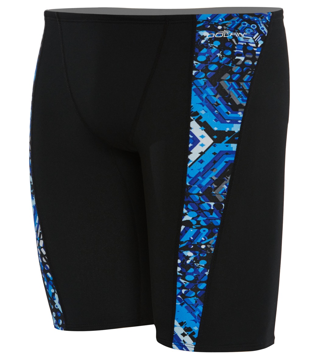 Dolfin Reliance Men's Hive Spliced Jammer Swimsuit - Blue 22 Polyester - Swimoutlet.com