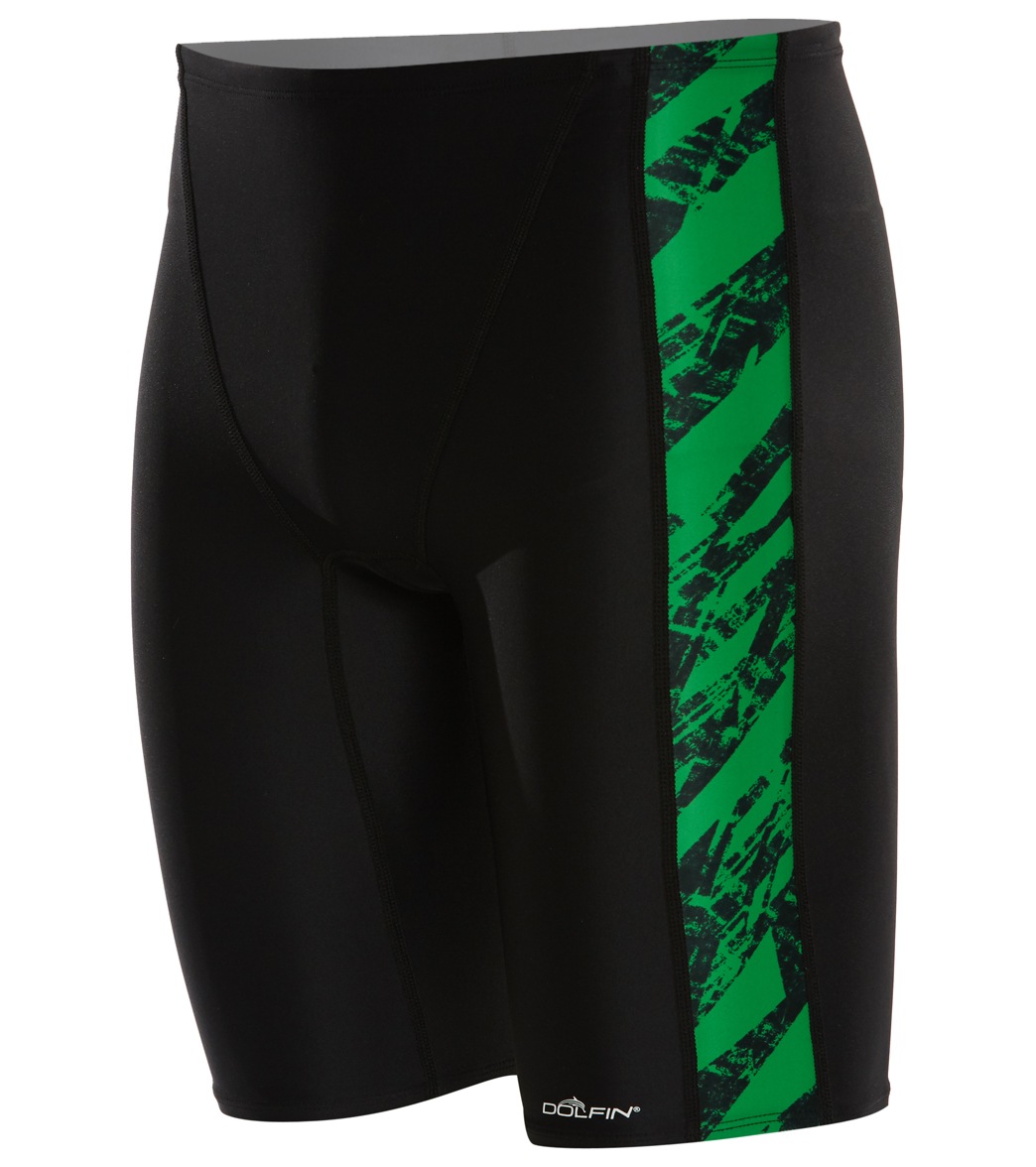 Dolfin Xtrasleek Eco Men's Sliver Spliced Jammer Swimsuit - Green 22 Nylon/Xtra/Life/Lycra® - Swimoutlet.com