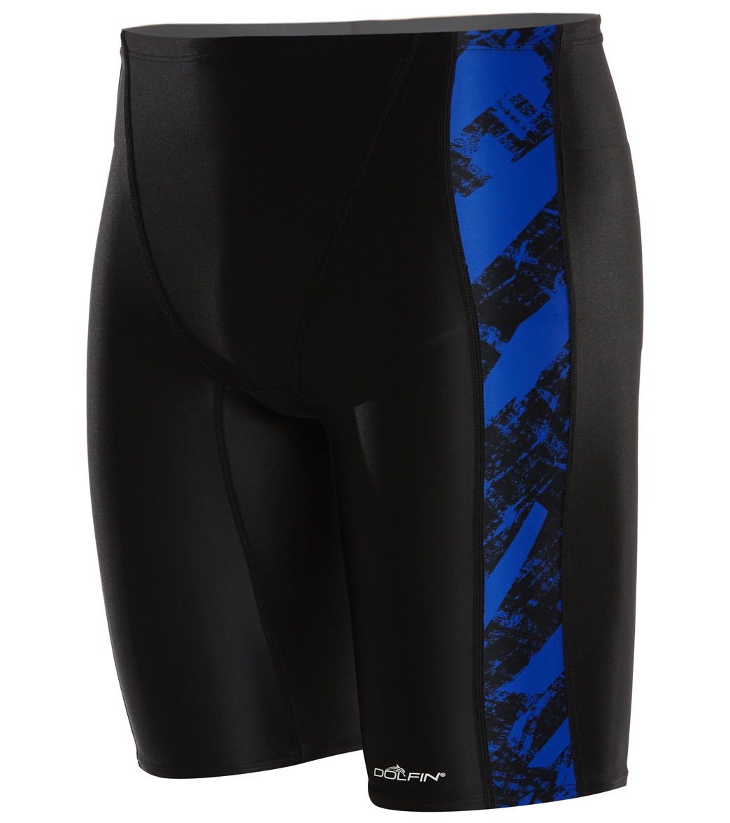 Dolfin Xtrasleek Eco Men's Sliver Spliced Jammer Swimsuit - Blue 38 Nylon/Xtra/Life/Lycra® - Swimoutlet.com