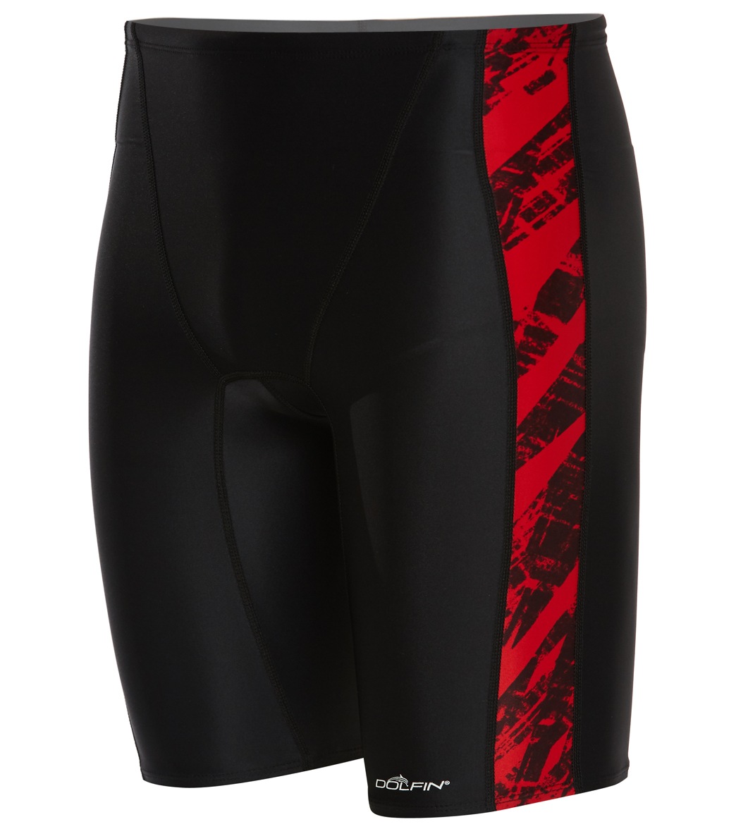 Dolfin Xtrasleek Eco Men's Sliver Spliced Jammer Swimsuit - Red 36 Nylon/Xtra/Life/Lycra® - Swimoutlet.com