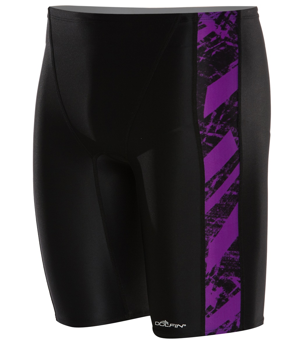 Dolfin Xtrasleek Eco Men's Sliver Spliced Jammer Swimsuit - Purple 22 Nylon/Xtra/Life/Lycra® - Swimoutlet.com