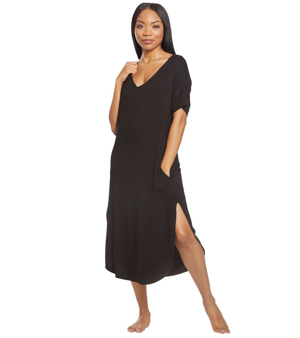 J.Valdi Luxe Jersey Midi Cover Up Dress at SwimOutlet.com - Free Shipping