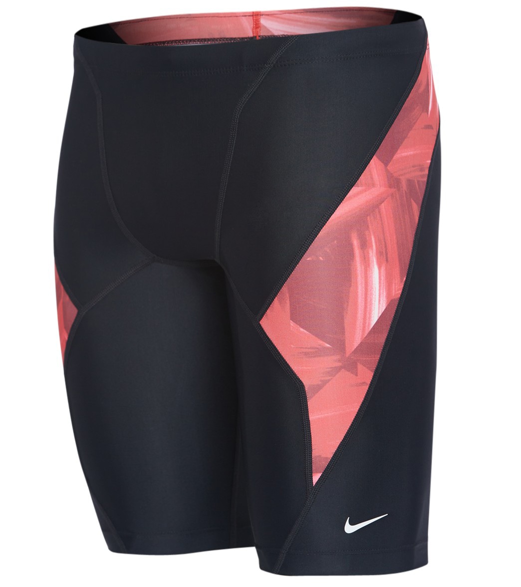 Nike Men's Geo Swirl Jammer Swimsuit - University Red 24 - Swimoutlet.com