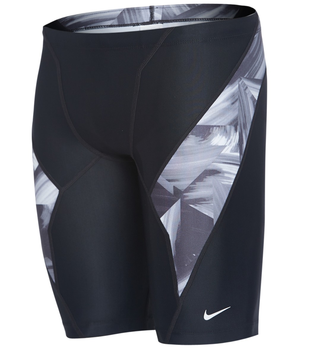 Nike Men's Geo Swirl Jammer Swimsuit - Black 24 - Swimoutlet.com