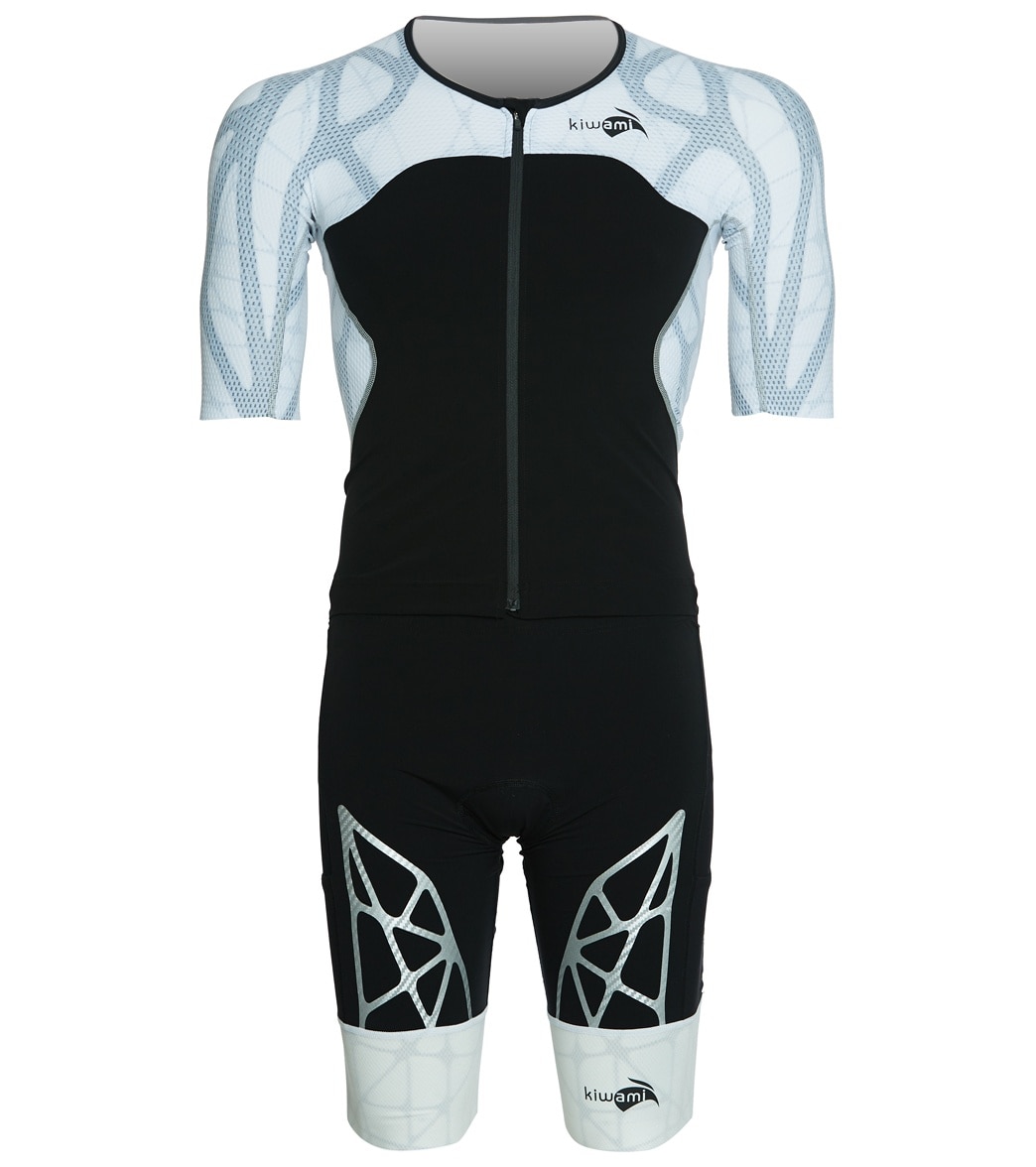 Kiwami Men's Spider Ld2 Aero Trisuit - Black/White Xl Elastane/Polyamide - Swimoutlet.com