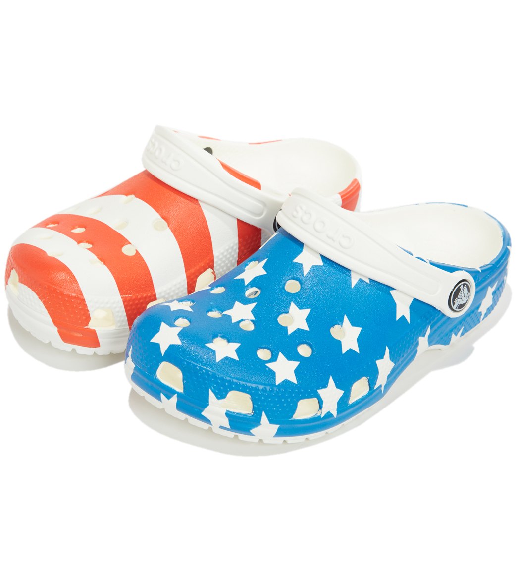 Crocs Kids Classic American Flag Clogs - Red/White/Blue 5 - Swimoutlet.com